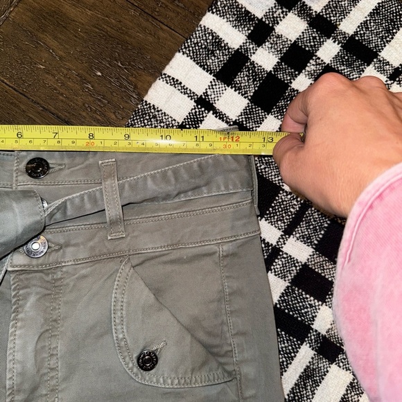 Veronica Beard Giselle Flare Extra High Rise Green Stretch Belted Pants Size 24 - Picture 11 of 12